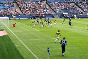 Players playing a football match